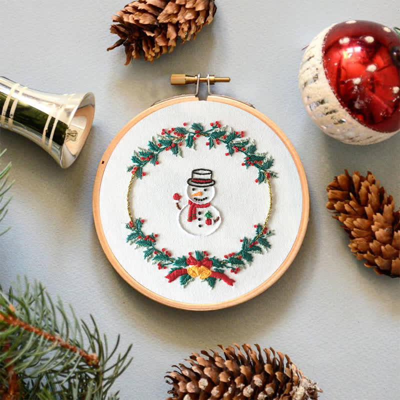Rubbyoo Embroidery Kit - Christmas Snowman Wreath  - image 3