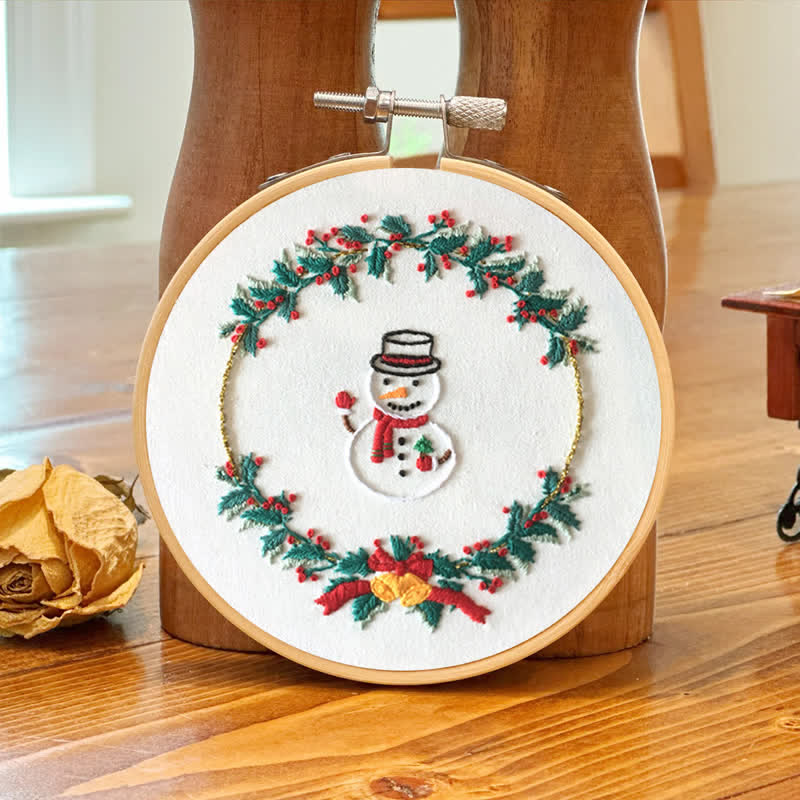 Rubbyoo Embroidery Kit - Christmas Snowman Wreath  - image 7