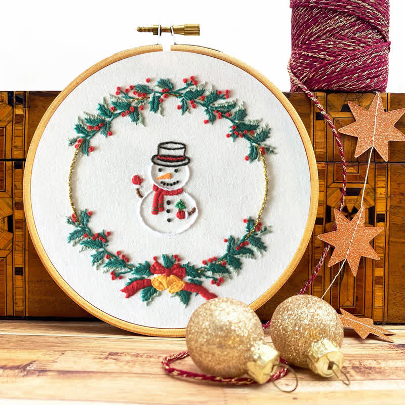Rubbyoo Embroidery Kit - Christmas Snowman Wreath  - image 8