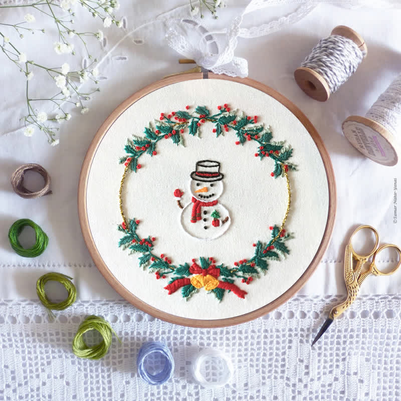 Rubbyoo Embroidery Kit - Christmas Snowman Wreath  - image 6