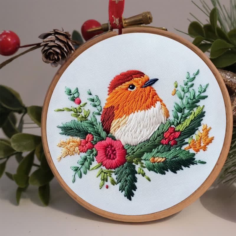 Rubbyoo Embroidery Kit - A little Robin I made for the Christmas - image 2