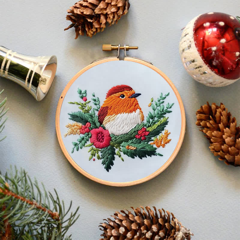 Rubbyoo Embroidery Kit - A little Robin I made for the Christmas - image 3
