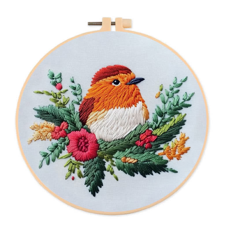 Rubbyoo Embroidery Kit - A little Robin I made for the Christmas - image 0