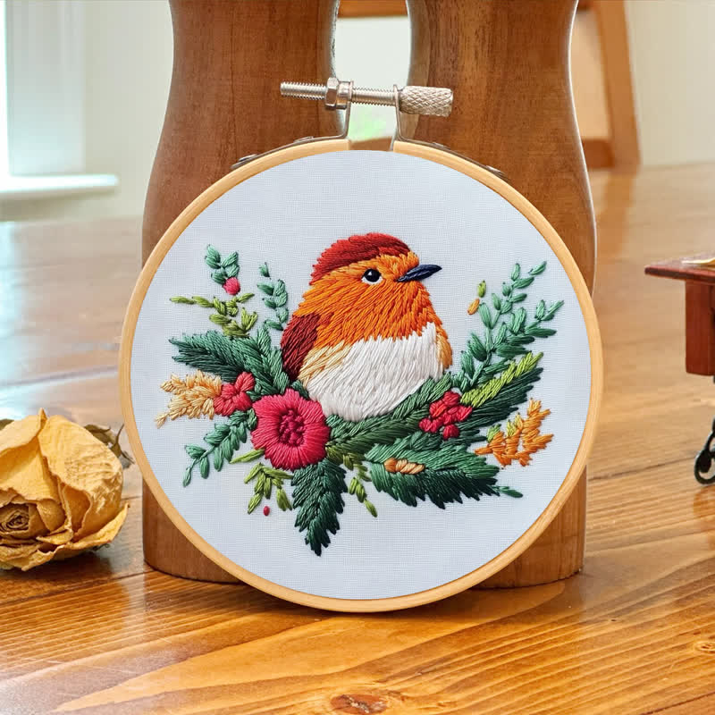 Rubbyoo Embroidery Kit - A little Robin I made for the Christmas - image 6