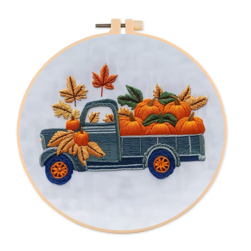 Rubbyoo Embroidery Kit - Vintage Truck Farmstand - image 0