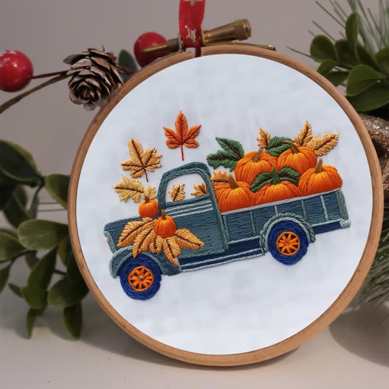 Rubbyoo Embroidery Kit - Vintage Truck Farmstand - image 2