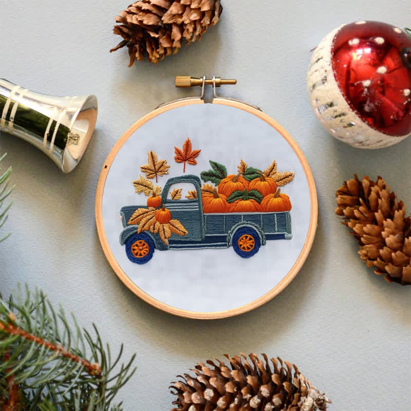 Rubbyoo Embroidery Kit - Vintage Truck Farmstand - image 3