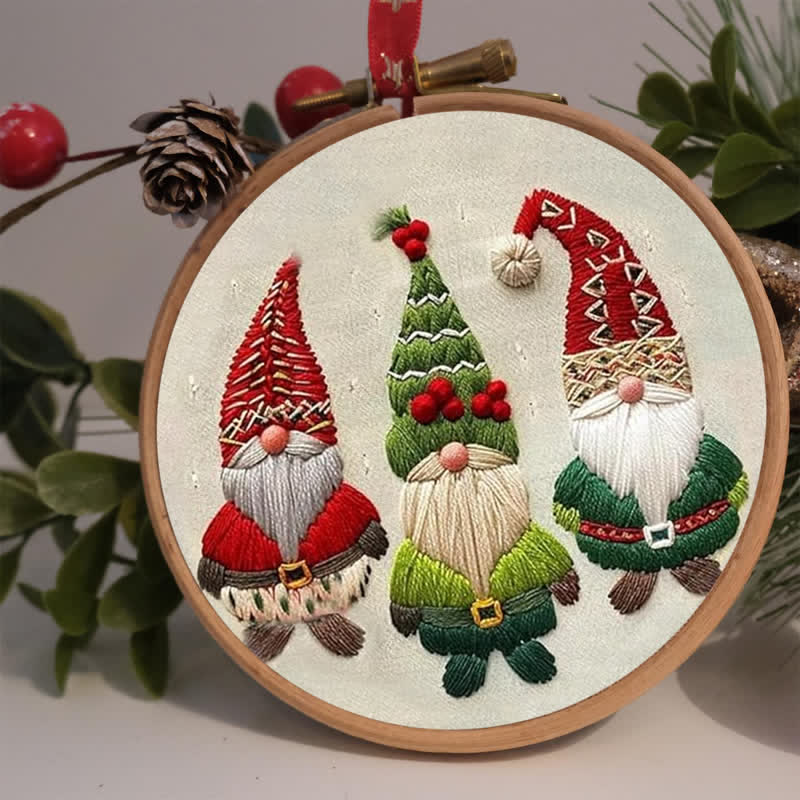 Rubbyoo Embroidery Kit - Christmas Gnomes - image 1