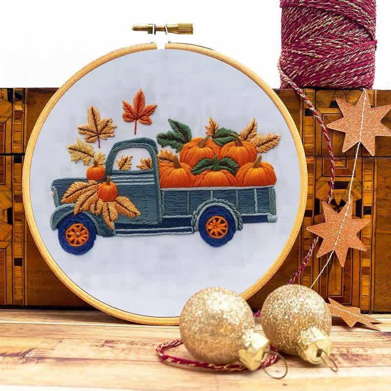 Rubbyoo Embroidery Kit - Vintage Truck Farmstand - image 8