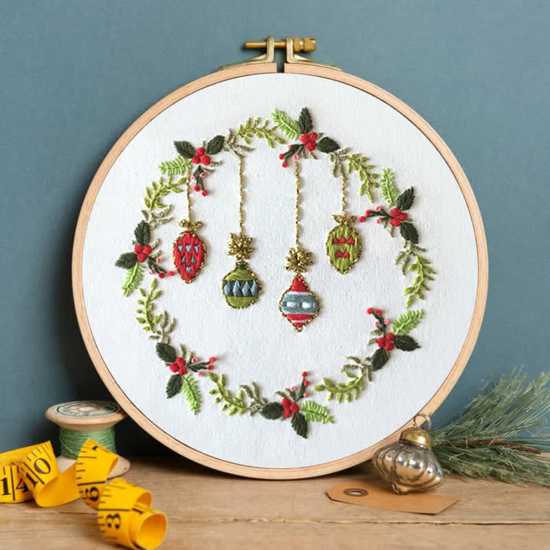 Rubbyoo Embroidery Kit - Beautiful Christmas Wreath - image 2
