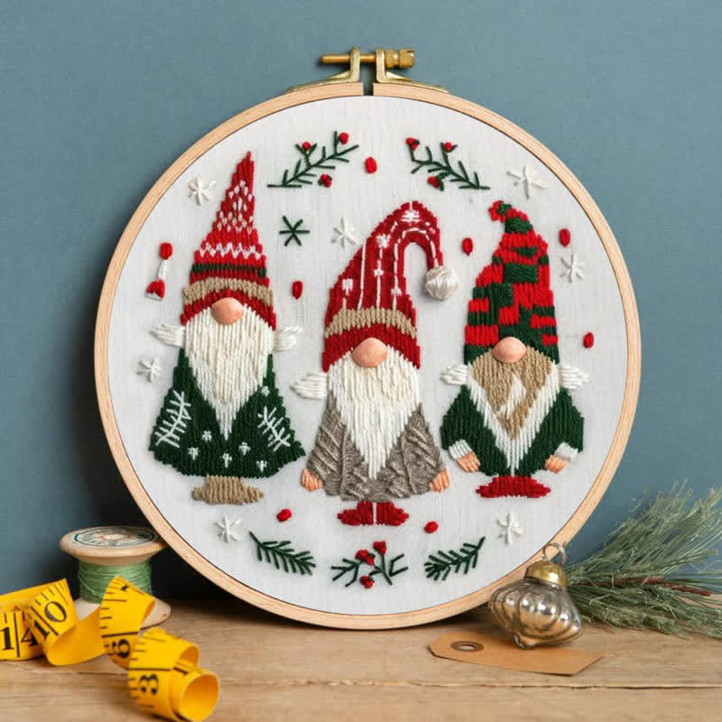 Rubbyoo Embroidery Kit - Holiday Gnome - image 1