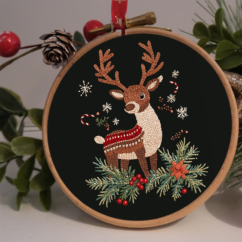 Rubbyoo Embroidery Kit - Winter White-Tailed Fawn - image 1