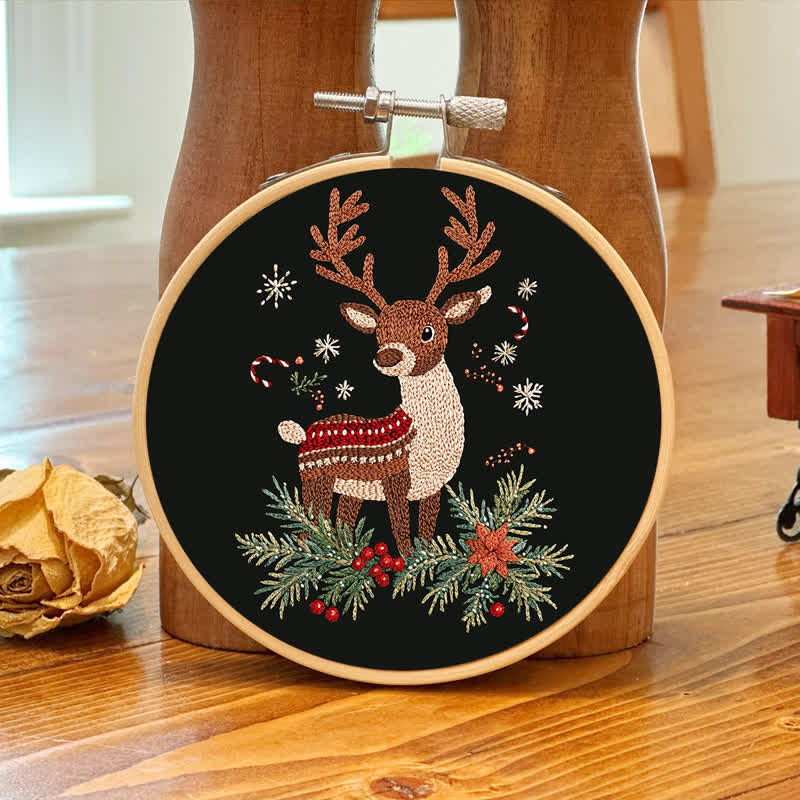 Rubbyoo Embroidery Kit - Winter White-Tailed Fawn - image 6