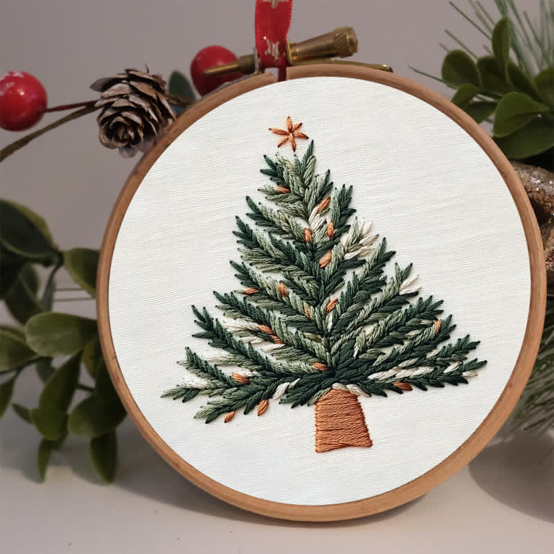 Rubbyoo Embroidery Kit - Christmas Potted Plant - image 1