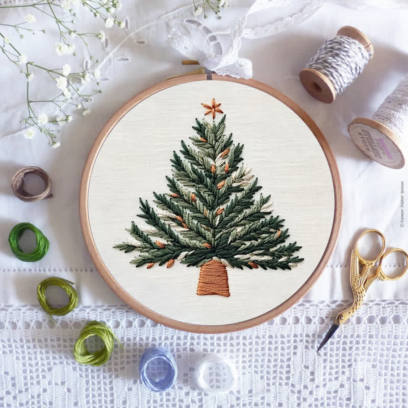 Rubbyoo Embroidery Kit - Christmas Potted Plant - image 7