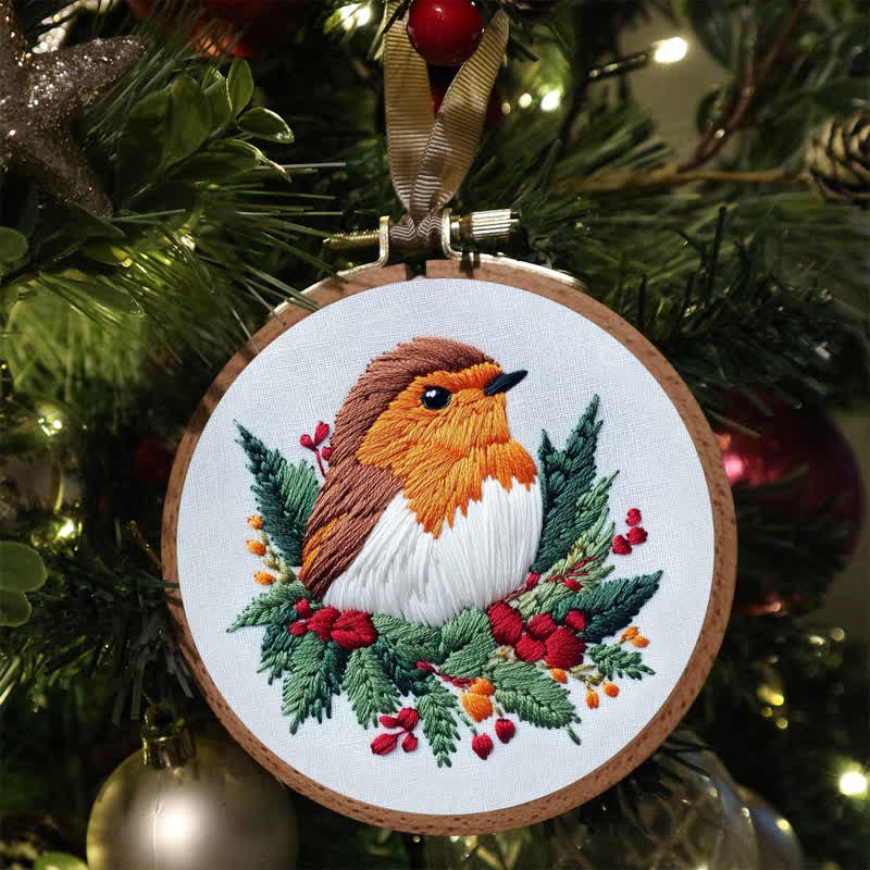 Rubbyoo Embroidery Kit - Winter Robin - image 5