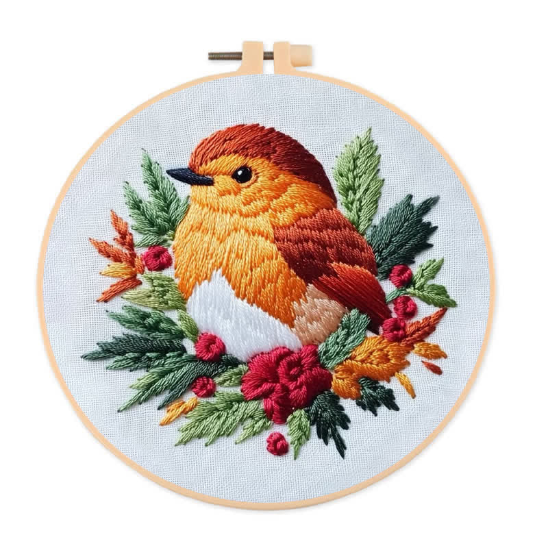 Rubbyoo Embroidery Kit - Baby Robin Bird - image 0