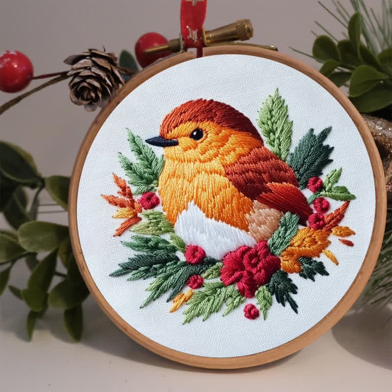 Rubbyoo Embroidery Kit - Baby Robin Bird - image 1
