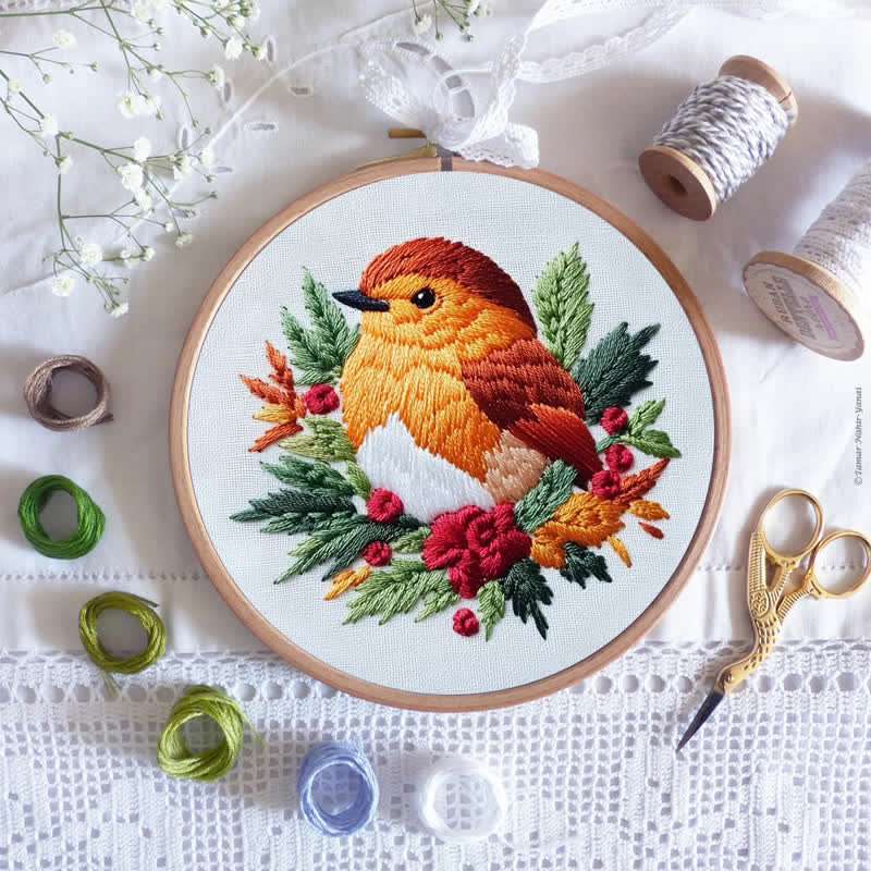 Rubbyoo Embroidery Kit - Baby Robin Bird - image 7