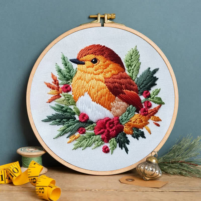 Rubbyoo Embroidery Kit - Baby Robin Bird - image 2