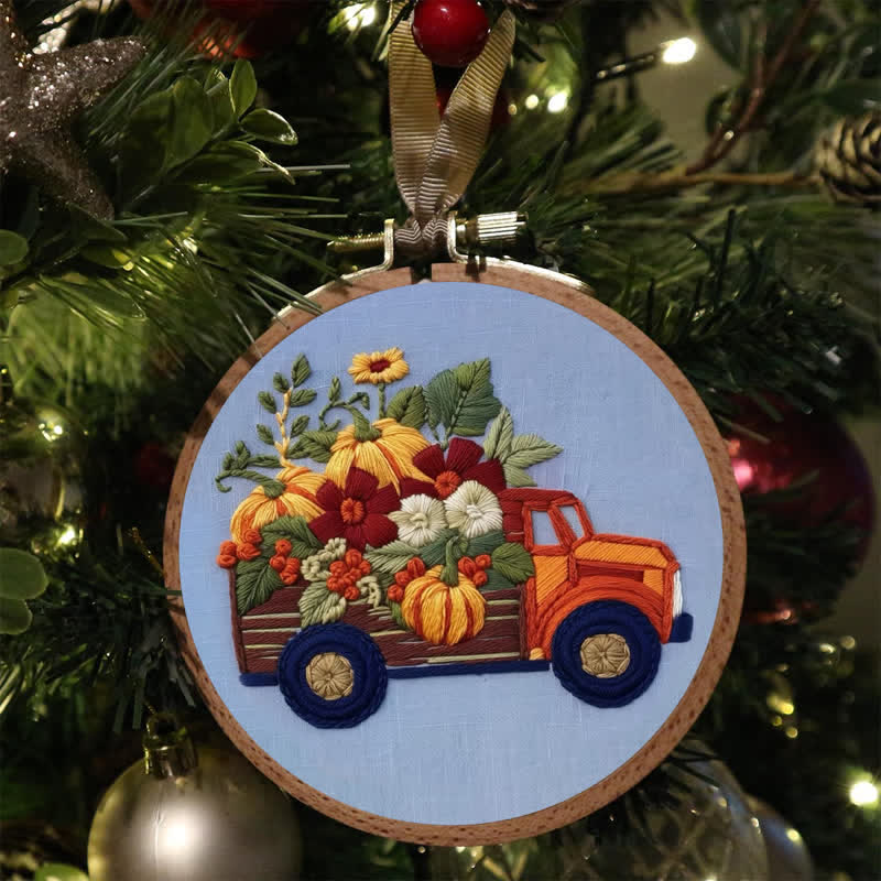 Rubbyoo Embroidery Kit - Truck and Pumpkins - image 4