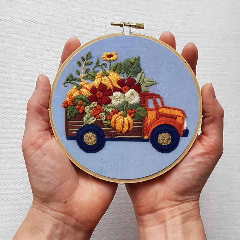 Rubbyoo Embroidery Kit - Truck and Pumpkins - image 5