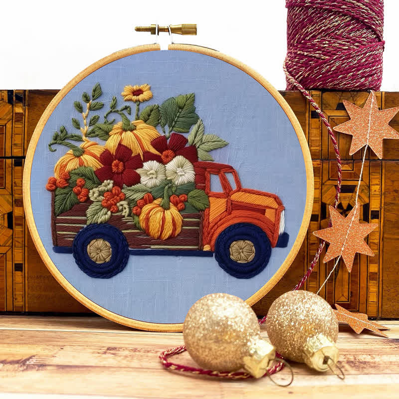 Rubbyoo Embroidery Kit - Truck and Pumpkins - image 8