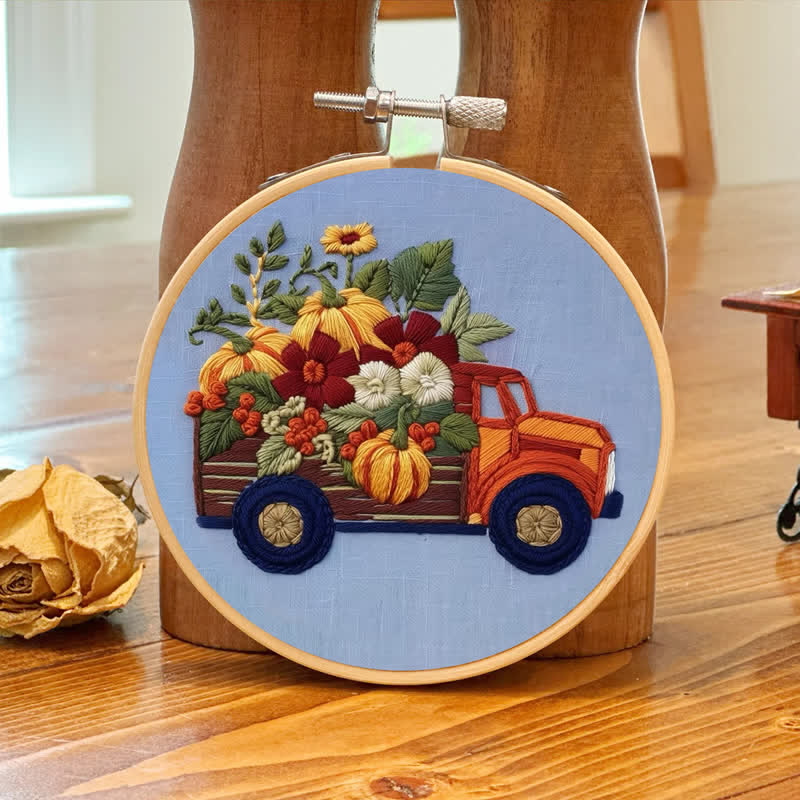 Rubbyoo Embroidery Kit - Truck and Pumpkins - image 6