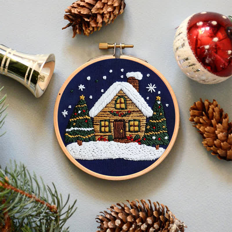 Rubbyoo Embroidery Kit -Art Winter Cottage - image 3