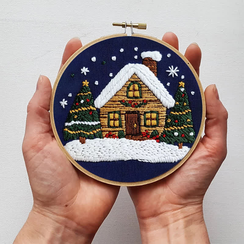 Rubbyoo Embroidery Kit -Art Winter Cottage - image 5