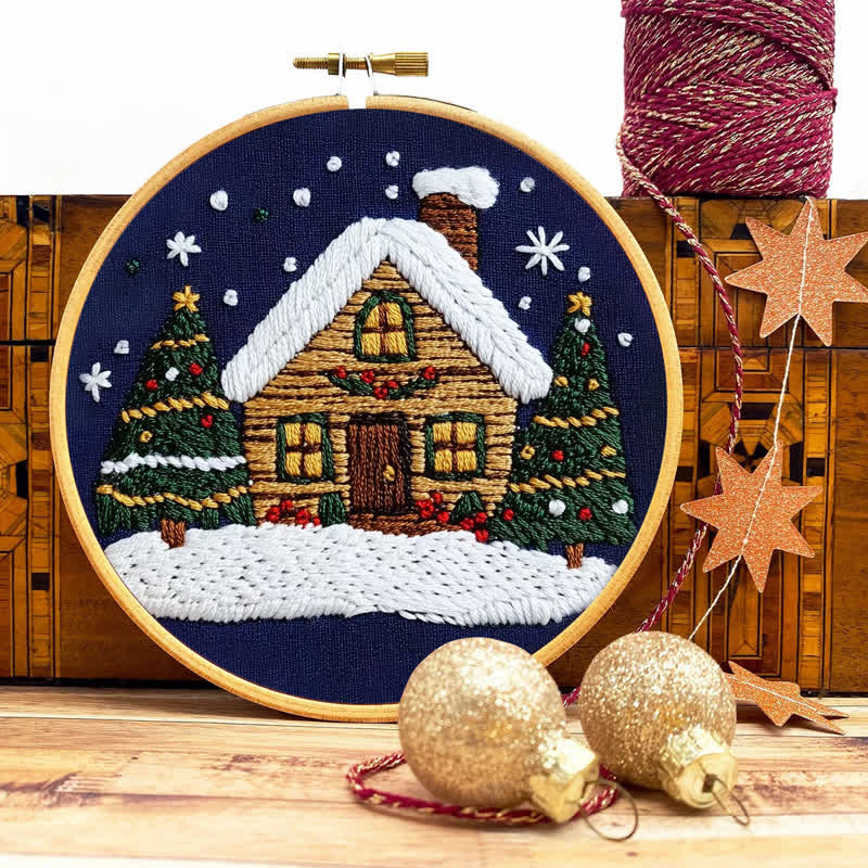 Rubbyoo Embroidery Kit -Art Winter Cottage - image 8