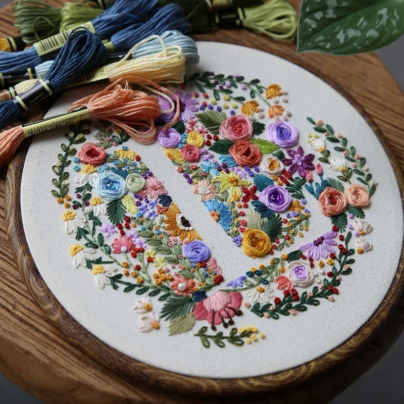 Rubbyoo Embroidery Kit -floral Letter Pattern - Z - image 0