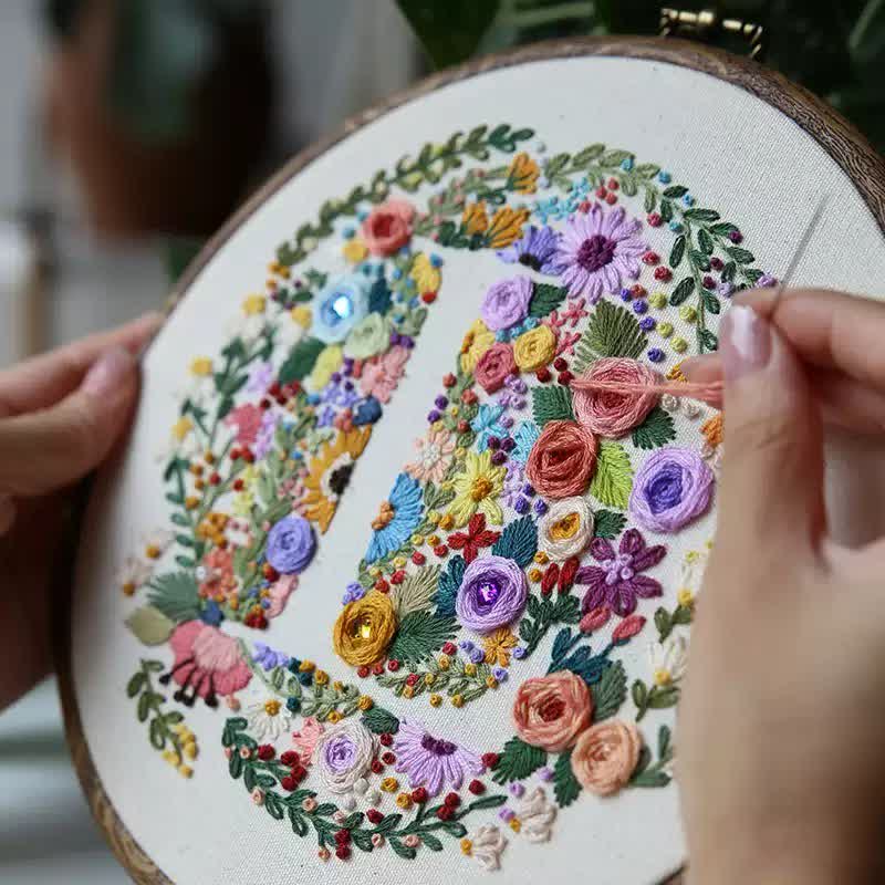 Rubbyoo Embroidery Kit -floral Letter Pattern - image 4