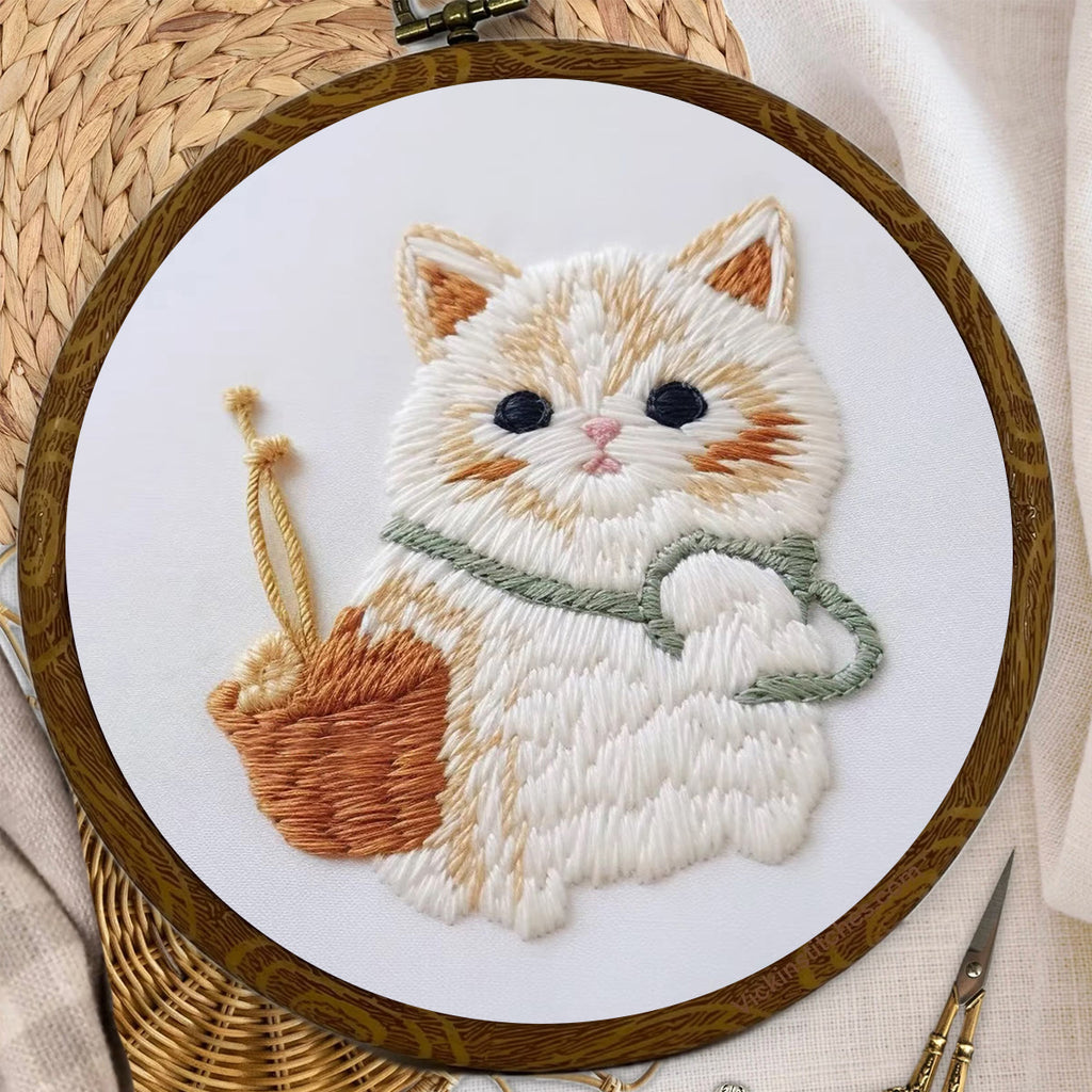 Rubbyoo Embroidery Kit - Basket Cat - image 2