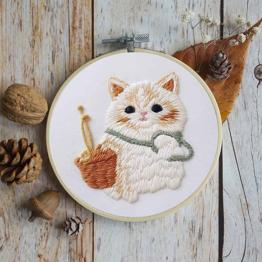 Rubbyoo Embroidery Kit - Basket Cat - image 1