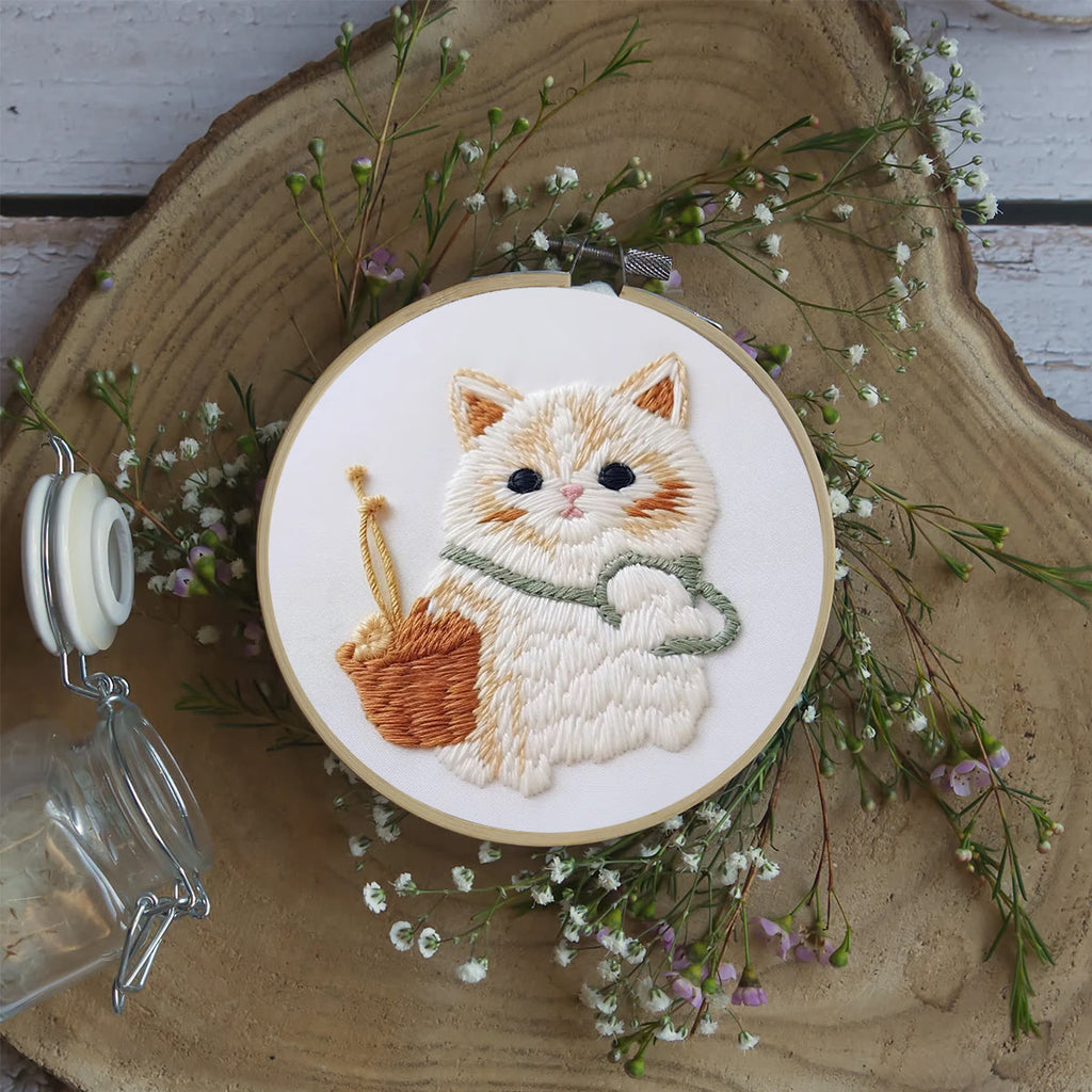 Rubbyoo Embroidery Kit - Basket Cat - image 4