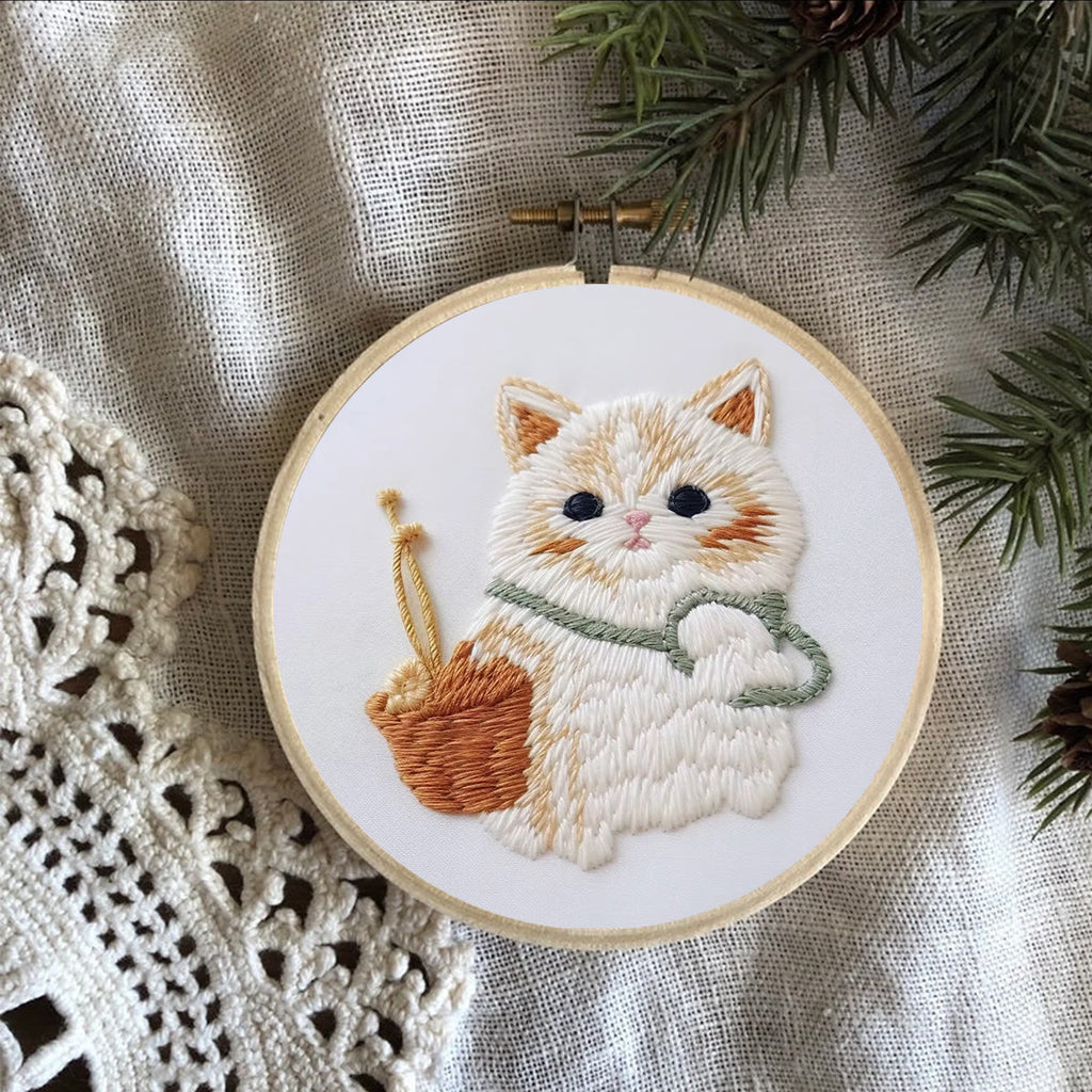 Rubbyoo Embroidery Kit - Basket Cat - image 3