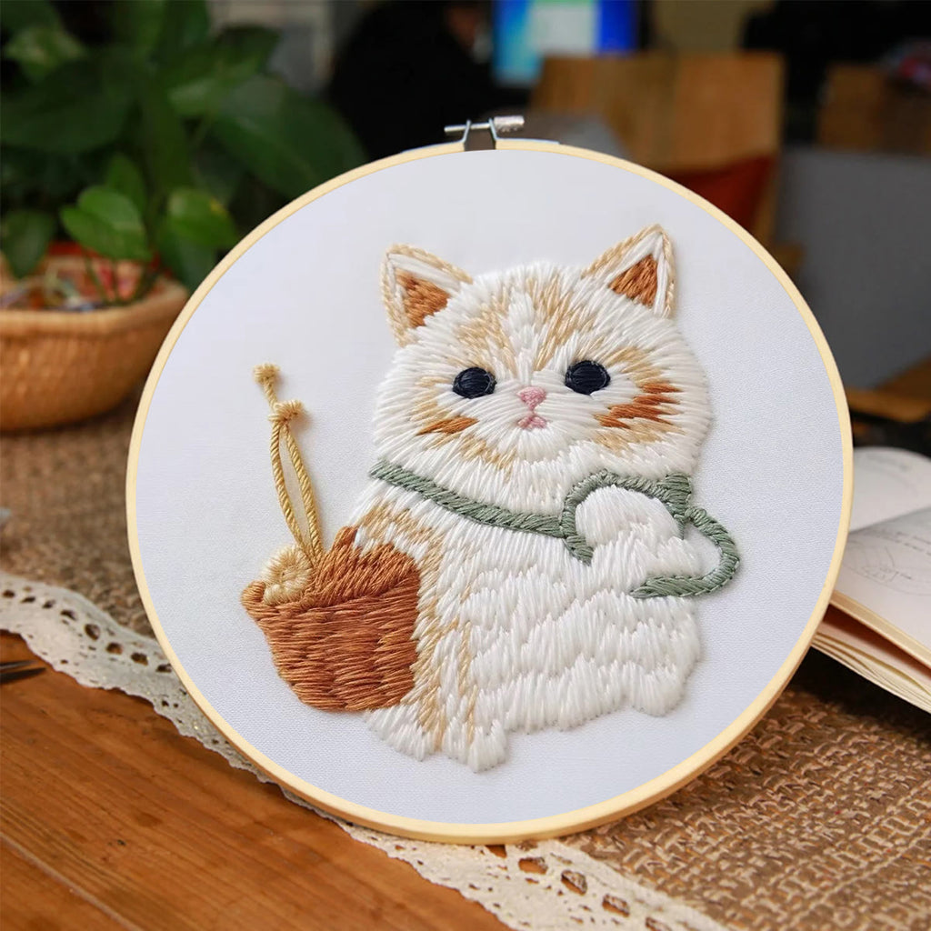 Rubbyoo Embroidery Kit - Basket Cat - image 6