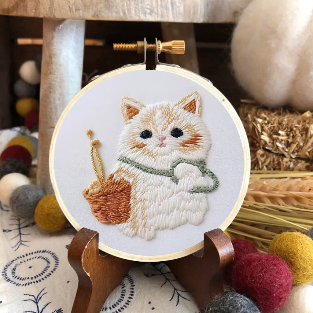 Rubbyoo Embroidery Kit - Basket Cat - image 5