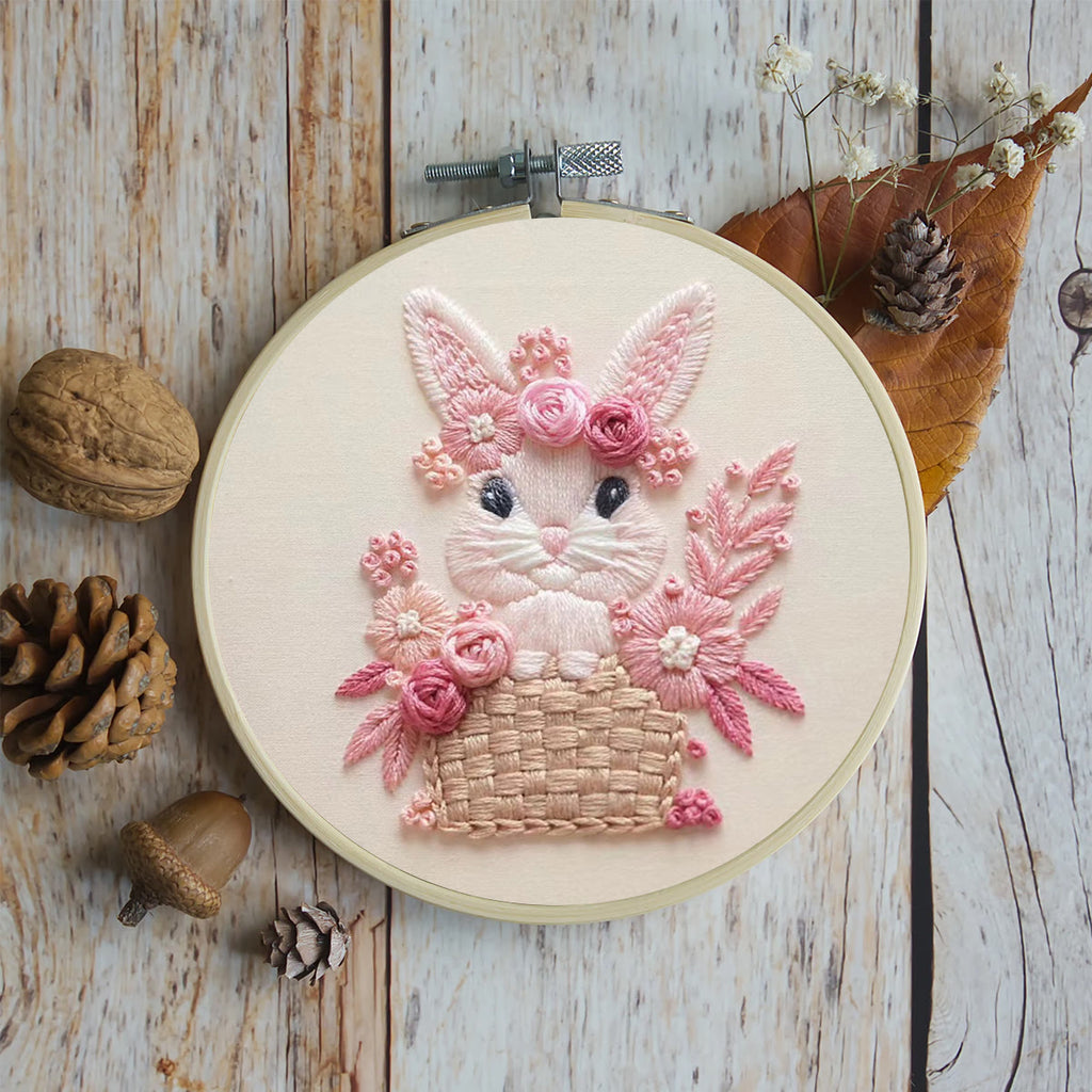 Rubbyoo Embroidery Kit -  Pink Rabbit - image 1