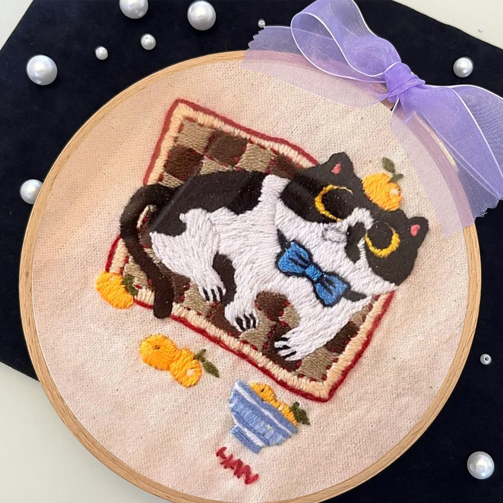 Rubbyoo Embroidery Kit - Black&White Cat - image 4