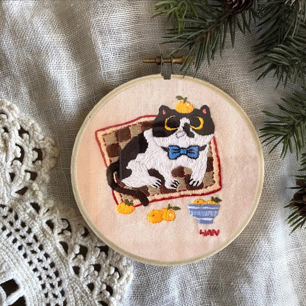 Rubbyoo Embroidery Kit - Black&White Cat - image 8