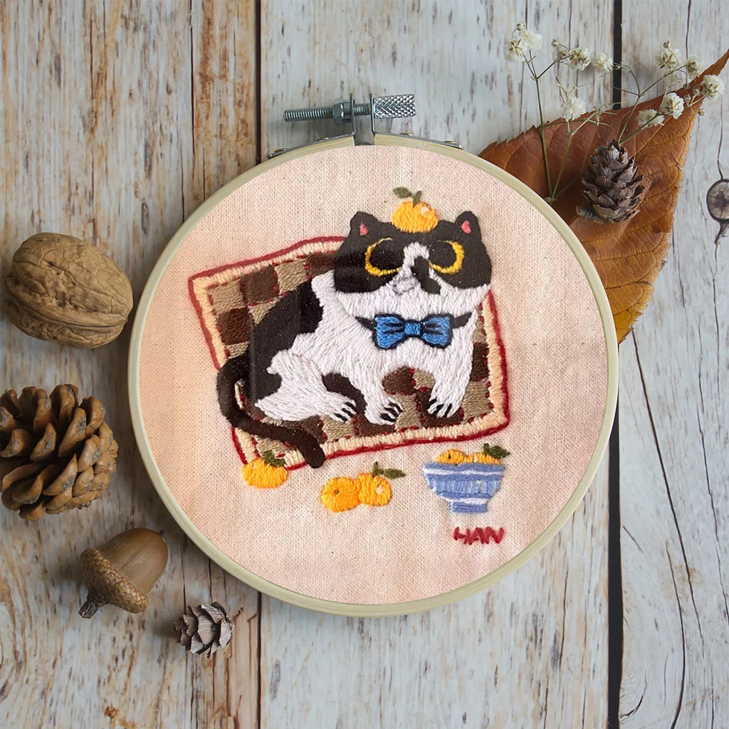 Rubbyoo Embroidery Kit - Black&White Cat - image 5