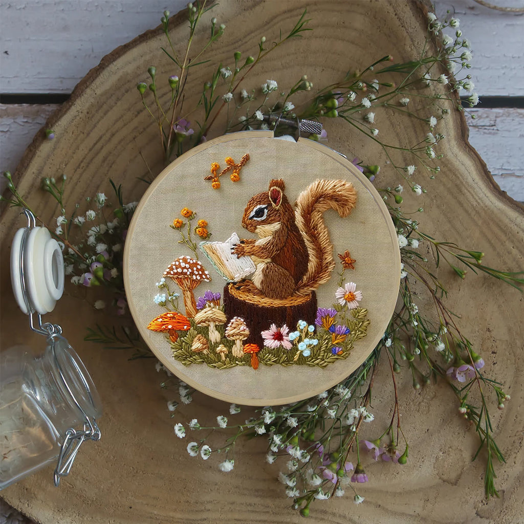 Rubbyoo Embroidery Kit -  Big Reading Squirrel - image 4