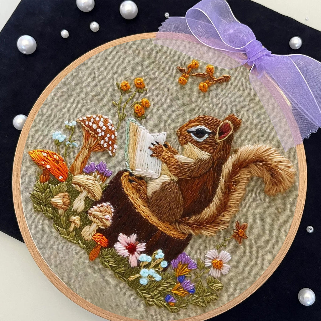 Rubbyoo Embroidery Kit -  Big Reading Squirrel - image 7