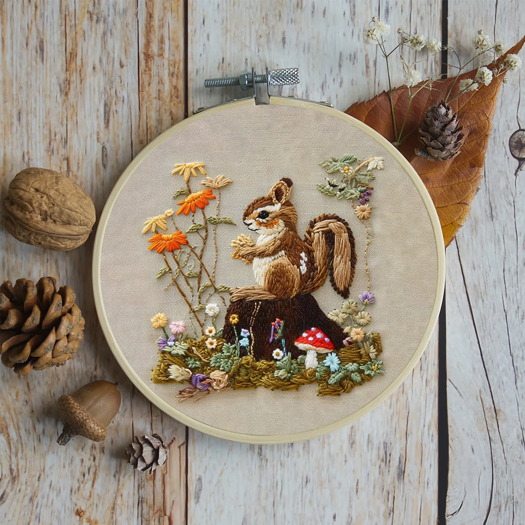 Rubbyoo Embroidery Kit -  Left Bushes  Squirre - image 1