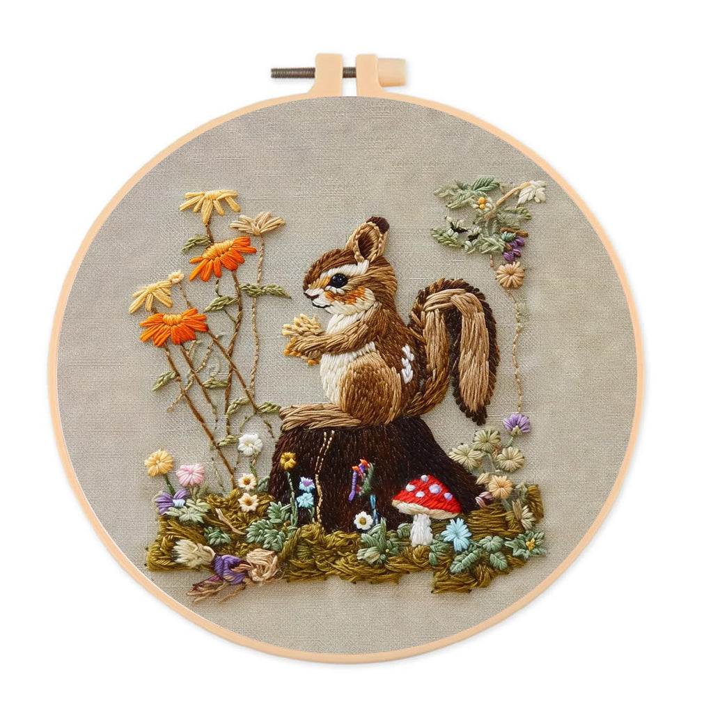 Rubbyoo Embroidery Kit -  Left Bushes  Squirre - image 0