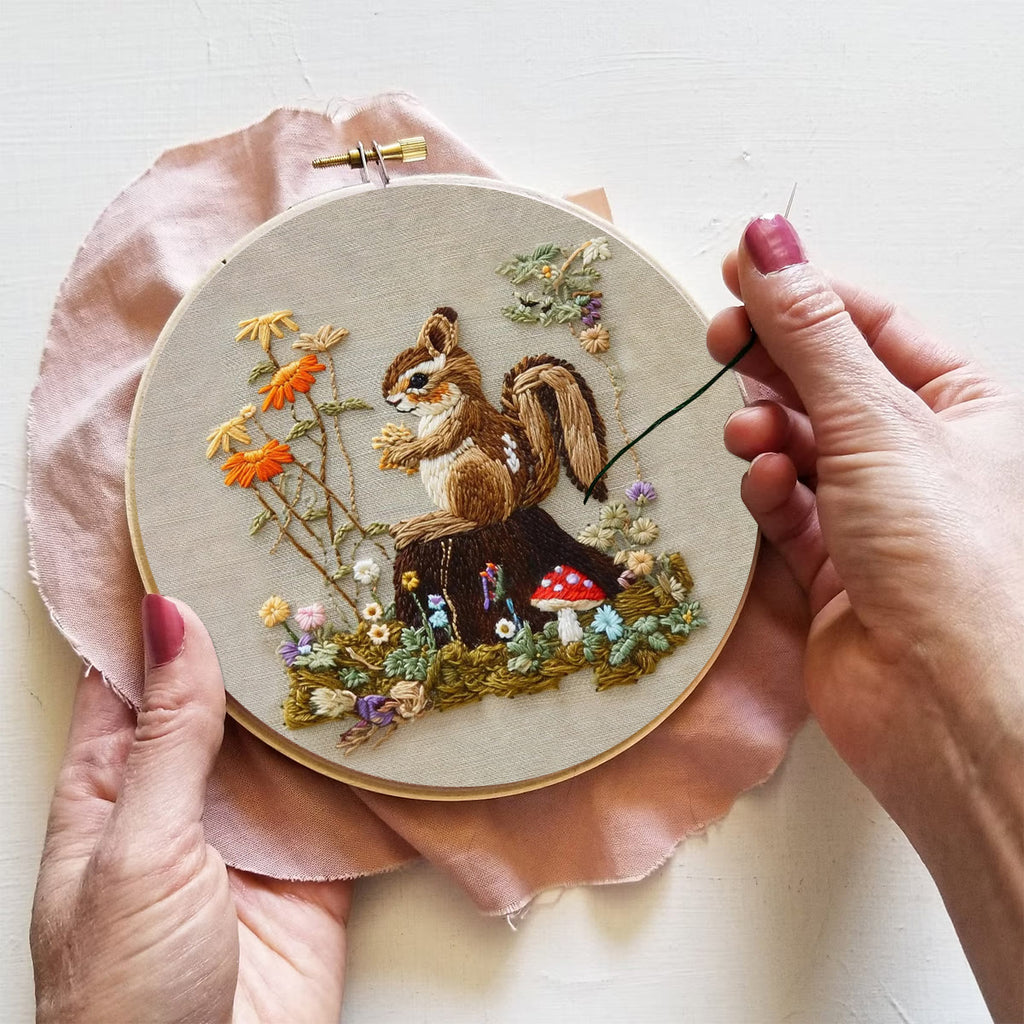 Rubbyoo Embroidery Kit -  Left Bushes  Squirre - image 8