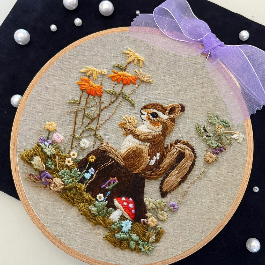 Rubbyoo Embroidery Kit -  Left Bushes  Squirre - image 7