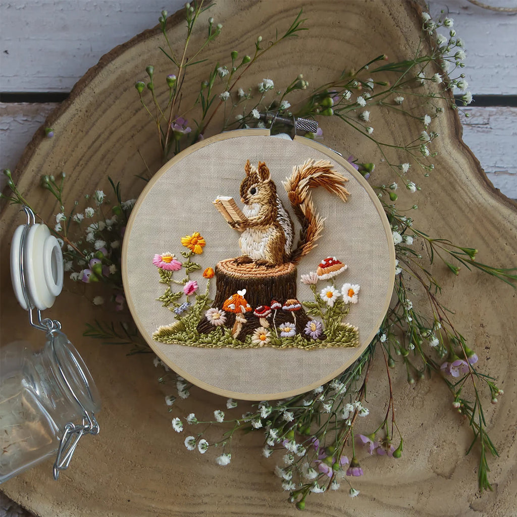 Rubbyoo Embroidery Kit - Small Reading Squirrel - image 4